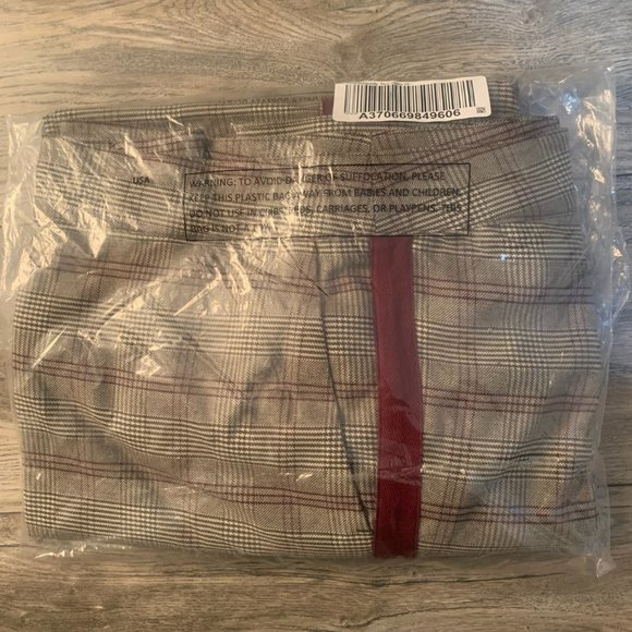 NWT G.I.L.I. PETITE WIDE LEG PLAID PANTS OLIVE/BURGUNDY STRIPE-VARIOUS SIZES - Picture 9 of 16